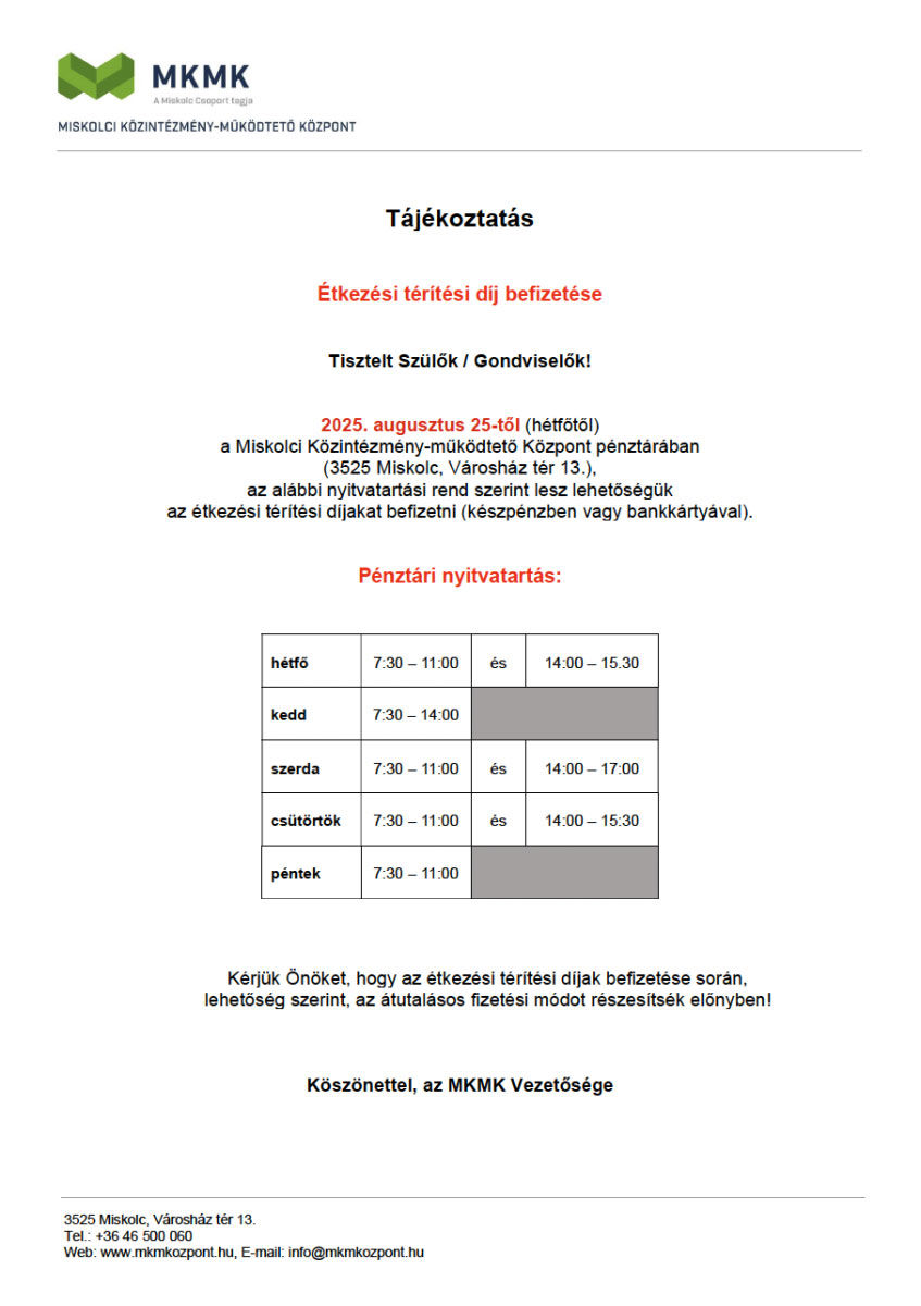 Tájékoztató
